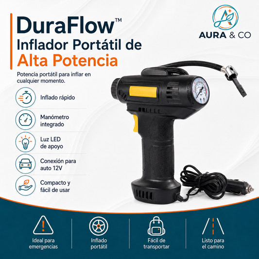 DuraFlow™ | Inflador Portátil de Alta Potencia