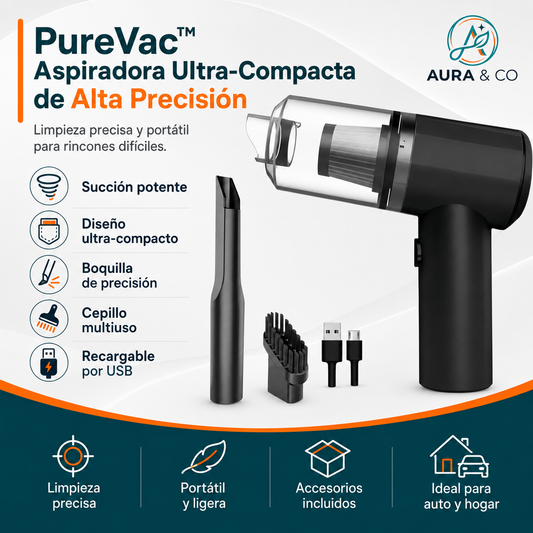 PureVac™ | Aspiradora Ultra-Compacta de Alta Precisión