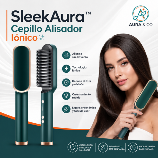 SleekAura™ | Cepillo Alisador Iónico.