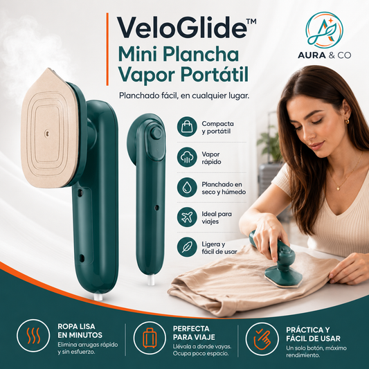 VeloGlide™ | Mini Plancha Vapor Portátil.