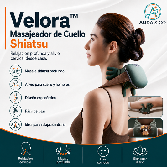 Velora™ | Masajeador de Cuello Shiatsu.